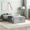 Rantry Struttura Letto Grigio Cemento 90 x 190 cm Singolo in Legno Ingegnerizzato, Piattaforma per Adulti e Adolescenti, Camera da Letto Dormitorio Camera Degli Ospiti