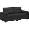 vidaXL Divano a 2 posti nero 180x81x84 cm in similpelle