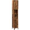 vidaXL Armadietto Bagno Legno Antico 30x30x190 cm in Legno Multistrato