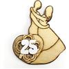 DLM Bomboniere DLM32419 (Kit 12 Pezzi) Calamita Magnete Legno Coppia Sposi Cuore 25 Anniversario di Nozze Matrimonio Confettata Segnaposto bomboniera Regalo
