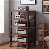 YDEHUEAD Mobile HiFi a 4 Ripiani per Giradischi e Componenti Audio - Supporto Multimediale Verticale con Struttura Robusta, Rack Stereo perfetto per Vinili, Console Gaming e Decoder, Design (C-5Y, 48cm)