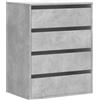 vidaXL Cassettiera Angolo Grigio Cemento 60x41x76cm Legno Multistrato