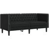 vidaXL Divano Chesterfield Nero in Similpelle