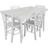 Vicentini arreda TAVOLO DUETTO ALLUNGABILE GAMBE TORNITE IN LEGNO SHABBY CHIC BIANCO CON 4 SEDIE ICS LEGNO (160x85 (240))