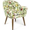 Excelsa Living Poltrona Imbottita da Arredo, Multicolor, Velluto in Poliestere, Gambe in Legno Massello, 70,5x65x83 cm (Havana)