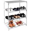 Aevorine Scarpiera a 4 Livelli, Impilabile Scaffale Portascarpe in Metallo, Scarpiera Salvaspazio per 8 Paia di Scarpe, Organizer Scarpe Ripiano per Soggiorno, Corridoio, Camera da Letto (Argento)