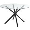 Beliani Tavolo da pranzo rotondo Glamour ⌀120 cm Piano in vetro temperato Gambe d'accento Nero