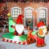 BLOOMWIN Gonfiabili Natale per Esterni - 2,5m L Decorazioni Natalizie per Esterno Gonfiabile Gnomo Natalizio Gigante Slitta Babbo Bassotto Albero - Addobbi Natale Esterno Impermeabile con Luci LED