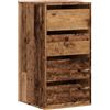 vidaXL Cassettiera Angolare Legno Antico 40x41x76 cm Legno Multistrato