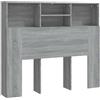 vidaXL Testiera con Scomparti Grigio Sonoma 120x19x103,5 cm