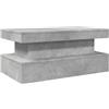 vidaXL Tavolino da Soggiorno con Luci LED Grigio Cemento 90x50x40 cm