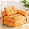 Frcychri Divano Modulare Compresso, Trasformabile Singolo Configurazione Letto Chaise Longue, Schiuma Alta Resilienza Imbottitura Soffice, per Stanza Ospiti, Ufficio, Terrazzo Coperto Orange