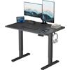 HUANUO Scrivania regolabile in altezza, 120 x 80 cm, con porta di ricarica USB-C e USB-A, altezza regolabile da 72 a 118 cm, 4 impostazioni di memoria, gestione cavi e ganci