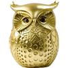 Cpolebev Ornamento di Gufo Dorato, Statua in Resina Animale Artigianale, per Mobile TV Libreria Arredamento Casa Ufficio, Decorazione da Tavolo per Ingresso Durevole Circa 6 X 5 X 7,5 cm