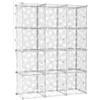 C&AHOME Organizzatore di contenitori a cubo con ante, ripiani a 12 cubi, armadio, libreria modulare in plastica fai-da-te ideale per camera da letto, soggiorno, Colori trasparenti