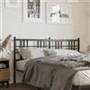 Rantry Testiera in Metallo Nero 160 cm per Letto Matrimoniale, Schienale per Letto E Divano