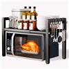 JUPPLIES Scaffale Da Cucina Salvaspazio Per Microonde | Ripiano Estensibile 40-64cm | Mensola Microonde Organizer Cucina In Acciaio | Facile Da Montare (36x45x40cm)