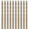 LingGan Set di punte per trapano M35 al cobalto, 3,5 mm, 10 pezzi, per metalli duri come acciaio inossidabile, ghisa, eccezionale resistenza al calore, metrico 5% cobalto M35, grado HSS-CO, design a gambo