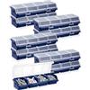 Hushee 8 scatole organizer per viti con coperchio, 4 scomparti per attrezzi, divisori, contenitori per ordinare viti, cassetta degli attrezzi per garage, hardware, banco da lavoro, organizzazione di