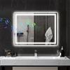 HOMCOM Specchio da bagno HOMCOM con Bluetooth e illuminazione LED 60x80 cm, specchio da parete luminoso per bagno con interruttore touch, luce regolabile 3 colori, antiappannamento, memoria - Argento