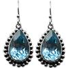 Meadows Topazio Blu Gemma Pendente Orecchino Sottile Gioielli Solido 925 Argento ER101-1031