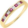 Ivy Gems Donna 9 carati oro giallo Rotonda rosso Rubino