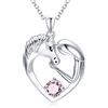 AOBOCO Collana da cavallo in argento 925 Ragazze, gioielli da cavallo per ragazze e donne (ametista chiara simulata)