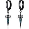 Midir&Etain Piuma/spada/pizzo/croce/stella di David orecchini pendenti per uomini e donne in argento Sterling 925 punk orecchino malachite turchese gioielli regalo di compleanno, Klein, Argento