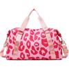 PEIHUODAN Borsa da Viaggio con Stampa Leopardo, Borsa Weekender Grande Capacità (Rosa)
