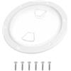 BELLIFFY Coperchio Rotondo per Portello di Ispezione Barca in Plastica Bianco Antiscivolo con Vite, Copertura Trasparente per Scomparto Kayak e Scafo Barca, Resistente alle Intemperie