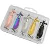 ZMdooreasy Cucchiaio da pesca in lega di zinco con elica, 5 cm, 10 g, rotante ad alta velocità, per spigola, trota, luccio, attrezzatura per acqua dolce e salata, confezione da 5