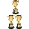 Healvian 3 Pezzi Mini Trofei in Plastica Oro per Eventi e Premi Sportivi, Trofei Motivazionali per e Studenti, Bomboniere per Festa Scuola Riutilizzabile