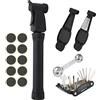 Picysa Set Mini Pompa per Bicicletta Kit di Strumenti di Riparazione 16 in 1 Durevole per la Manutenzione della Bicicletta con Toppe per Pneumatici Senza Colla e Chiave