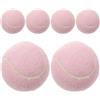 YARNOW Palline da Tennis Giocattolo Elastico in Gomma Morbida Design alla Moda Rosa 6 Pezzi per Principianti Femminili per Cani, per Allenamento e Gioco All'aperto