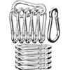 Uootach Set di 12 Moschettoni, Moschettone a molla in acciaio inox 304, primavera chiusa 60 * 30 * 5.9MM, Portante sicuro 140 kg, Moschettone per amache, campeggio, pesca, tende da sole(argento)