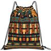 Yyoretp Zaino africano classico con coulisse stampa tessuto sport palestra spiaggia sacco danza yoga cinch borsa per donne uomini