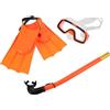 ibasenice Set da Snorkeling Arancia con Maschera Anti-appannamento e Pinne Leggere, Kit Portatile Taglia 25-30 per Atmosfera Estiva e Vacanze in Famiglia in Spiaggia