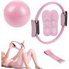 Dopsyesn Set Pilates Donna Attrezzi, Kit Pilates Casa, Anello Yoga, Palla, Fascia Di Resistenza, Allenamenti Con Fasce Di Resistenza Per Il Recupero Post-partum, In Studio E A Casa.