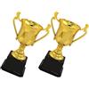 Lurrose 2 Pezzi Trofei in Plastica Oro Delicati per Competizioni Scolastiche e Giochi, Premio in Plastica Resistente e Leggero per Studenti e Talent Show Riutilizzabile