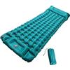 JIAPIKA Tappetino gonfiabile per riposo notturno all'aperto, tappetino da campeggio singolo in TPU con cuscino e pompa a pedale per viaggi Campi Pad Outdoor Rest Mat Single Camp Tpu