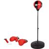 Colorbaby Set sacco boxe in piedi, palla Ø22 cm, manico regolabile 95-125 cm, base circolare stabile Ø38 cm, guanti imbottiti, gonfiatore, allenamento bambini, a partire da 3 anni (47855)