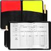 Uonlytech 2 Impostati Kit Arbitro Calcio Professionale con Cartellini Rosso e Giallo Riutilizzabili Taccuino Segnapunti e Matita Accessori per Arbitri e Allenatori per Calcio Colore Casuale