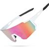 Sztqqing Occhiali da Sole Ciclismo Polarizzati Occhiali da Sole Sportivi da Uomo e Donna Protezione UV400 Leggero & Antiscivol Adatti per clismo Pesca/Corsa/Sport all'Aperto(rosa）
