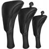 YWMJZEU Coprilegno da Golf Collo Lungo Coprilegno Resistente Coprimazza con Calza per Golfisti, Nero