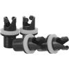 CLISPEED Adattatore per Valvola Gonfiabile Connettore per Pompe d Aria in Plastica 4 Pezzi Nero Portatile e Resistente per Barche e Tavole da Paddleboarding