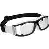 Dilwe Occhiali Sportivi Occhiali Protettivi per PC Telaio con Cinturino Regolabile Lenti Trasparenti Antiappannamento Anti Sabbia Anti Impatto per Ciclismo Calcio Basket Allenamento (BLACK)