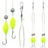 YARNOW 3 Pezzi Set di Ganci da Pesca Materiale Solido e Silicone Doppi in Metallo con Design ad Ago Barbiglio, Resistente alla Ruggine per Pesca in Acqua Salata e D'acqua Dolci