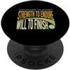 Whyitsme Design Half Marathon Runner Coraggio di iniziare, forza di sopportare PopSockets PopGrip Adesivo