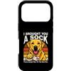 Funny Labrador Retriever Dog Sock Humor Custodia per iPhone 17 Pro Ti ho portato un cane calzino, per favore, accettalo