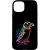 ROOTED WILD SOUL painted rainbow animal Custodia per iPhone 15 Plus Simpatico disegno colorato Puffin Silouhette di Puffin